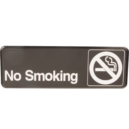 Vollrath Sign, No Smoking , Black, 3X9" 4513